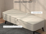 Linen-Look 92 x 31cm Storage Ottoman - Cream White T3398P330431