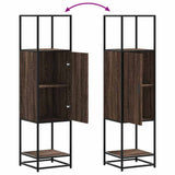 Highboard Brown Oak 35.5x35x139 cm Engineered Wood and Metal 849038