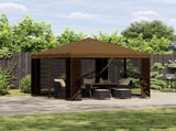 Garden Gazebo with Sidewalls 3 x 3 m Taupe Polyester and Steel 900366