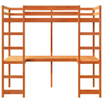 Loft Bed Frame without Mattress Wax Brown 75x190 cm Small Single Solid Wood Pine 3308576