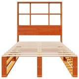 Bookcase Bed without Mattress Wax Brown 75x190 cm Small Single Solid Wood 3323937