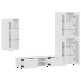 TV Cabinet Set FLORIN 3 pcs High Gloss White Engineered Wood 3397948
