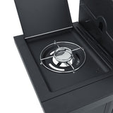 Gas BBQ Grill with 5 Burners Black Powder-coated Steel 367586