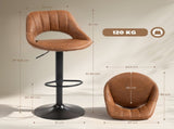 Bar Stools Set of 2, PU Leather Swivel Barstools with Backrest and Footrest for Kitchen, Counter, T3398P552520