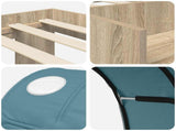 Bed Frame with Tunnel 3 pcs Sonoma Oak and Light Blue 3423624