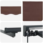 Retractable Awning Manual Brown 300x250 cm Fabric 3329957