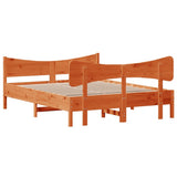 Bed Frame without Mattress Wax Brown 135x190 cm Double Solid Wood Pine 3216398