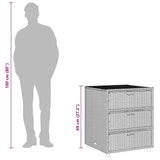 Garden Storage Cabinet Grey 55x59x69 cm Poly Rattan 365557