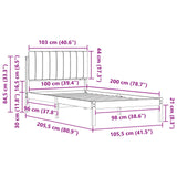 Bed Frame with Upholstered Headboard Dark Grey 100 x 200 cm 878070