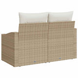 Garden Sofa with Cushion Beige 123 x 62 x 69cm Poly Rattan 42006786