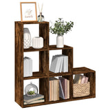 Room Divider Bookcase 3-Tier Smoked Oak 99x29x99 cm Engineered Wood 857962
