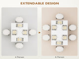 Extendable Dining Table, 120-160 x 70cm Rectangular Kitchen Table for Small Spaces, Seats 4-6 T3398P344145