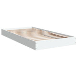 Bed Frame without Mattress White 100x200 cm Engineered Wood 842056