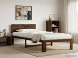 Single Bed Frame with Headboard ROSTOCK Dark Brown 75 x 190 cm 903437
