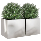 Planters 2 pcs Silver 49x47x46 cm Stainless Steel 841568