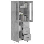 Highboard Concrete Grey 69.5x34x180 cm Engineered Wood 3198485