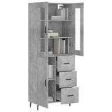 Highboard Concrete Grey 69.5x34x180 cm Engineered Wood 3198485