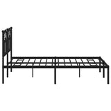 Metal Bed Frame without Mattress with Headboard Black 140x200cm 353440