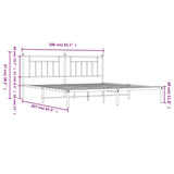Bed Frame White Steel Double Bed Frame Rectangular Industrial 353593