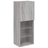 TV Cabinet with LED Lights Grey Sonoma 40.5x30x102 cm 837062