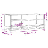 TV Cabinet Grey Sonoma 120.5x40x46 cm Engineered Wood and Metal 848892
