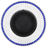 Mosaic Fire Pit Blue and White 68cm Ceramic 46720