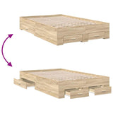 Bed Frame with Drawer Brown 120 x 200 cm Engineered Wood 3345114