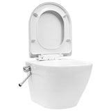 Wall Hung Rimless Toilet with Concealed Cistern Ceramic White 3055348