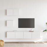 4 Piece TV Cabinet Set White Engineered Wood 3114638