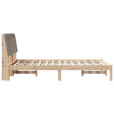 Bed frame Brown and taupe 120 x 200 cm Solid pine wood 878752