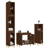ZNTS 3 Piece Bathroom Furniture Set Brown Oak Engineered Wood 3185588