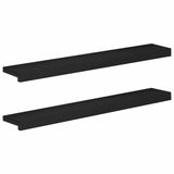 Window Sills 2 pcs Black 100 x 20 x 2 cm Solid Beech Wood 42048338
