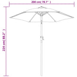 Garden Parasol Burgundy 200x224 cm Aluminium 47208