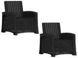 Reclining Garden Chair Rattan Look 2 pcs Anthracite PP 8011996