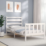 Bed Frame without Mattress White 100x200 cm Solid Wood Pine 3192027