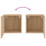 TV Wall Cabinets 2 pcs Sonoma Oak 40.5x30x40 cm Engineered Wood 836901
