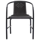 Garden Chair Set of 6 Black Plastic rattan, steel Standard 3107704
