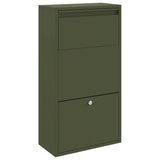 Parcel Drop Box with Storage Olive Green 44 x 22 x 82 cm Steel 874922