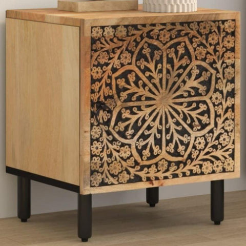 ZNTS Bedside Cabinet 40x33x46 cm Solid Wood Mango 358208