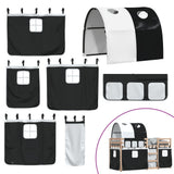 Bunk Bed without Mattress White&Black 90x200 cm Solid Wood Pine 3283982