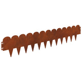 Lawn Edging 30 pcs 103 x 20 cm Steel Rusty 8008692