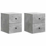 Wall-Mounted Bedside Cabinet with Drawer 2 pcs Concrete Grey 898132