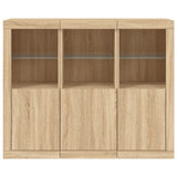 Sideboards with LED Lights 3 pcs Sonoma Oak Engineered Wood 3209102