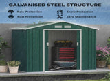 7 x 4ft Metal Garden Shed, Outdoor Storage Tool House with Ventilation Slots, Foundation Kit and T3398P313534