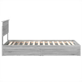 Storage Bed with Drawer Grey Sonoma 90 x 190 cm Engineered Wood 3408499