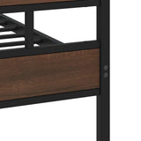 Metal Bed Frame without Mattress Brown Oak 160x200 cm 3308477