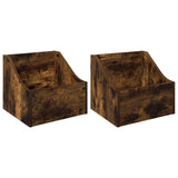 LP Record Box 2 pcs Smoked Oak 37 x 33 x 32 cm Engineered Wood 8012771