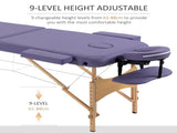 Portable Massage Bed, Folding Spa Beauty Massage Table with 2 Sections, Carry Bag and Wooden Frame, T3398P330348