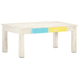 Coffee Table White 110x60x45 cm Solid Mango Wood 323555