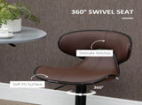Adjustable Swivel Bar Stools Set of 2, Barstools with Footrest and Backrest, Steel Frame Gas Lift, T3398P343071